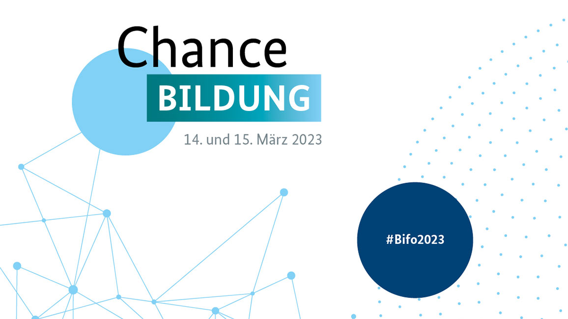 Werbebanner der Bildungsforschungstagung 2023. Thema der Tagung ist Chance Bildung.