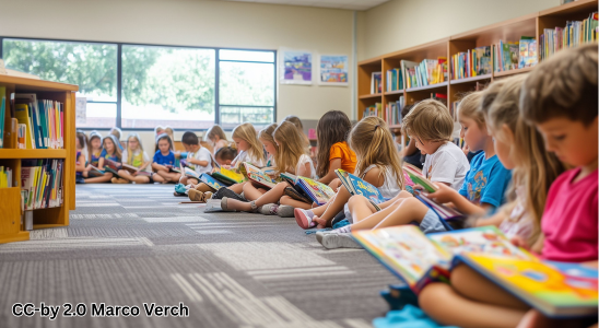 Foto: "Schüler lesen aufmerksam Bücher in der Schulbibliothek" von Marco Verch via ccnull.de, CC-BY 2.0